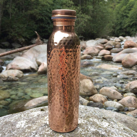 Copper Water Bottle, Copper Bottles for Water 1 Liter,100% Pure Copper  Water Bottles, Leak Proof Bottle With Tumbler Lid 1 Litre 